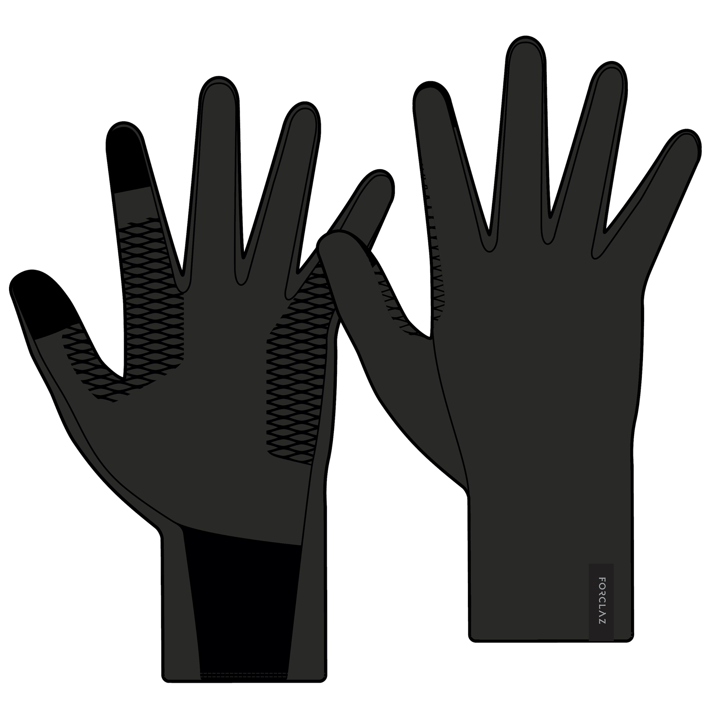 Sous-gants en soie de trekking montagne - MT 500 noir - adulte FORCLAZ
