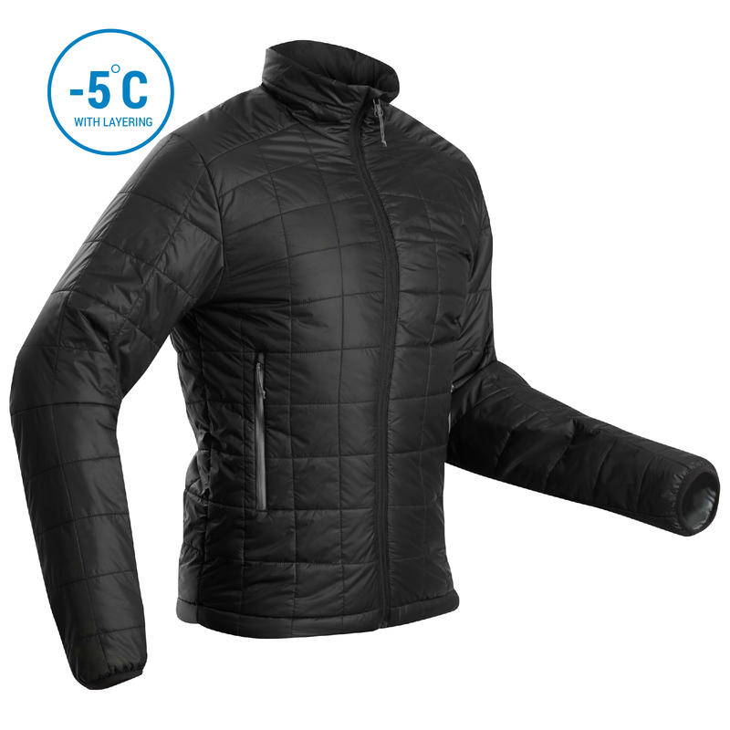 Men's Mountain Trekking Padded Jacket Trek 100 - Black