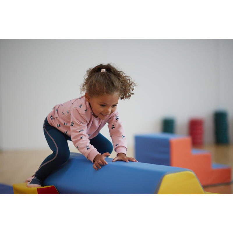 Colanți 500 respiranți baby gym albastru/Roz Fete 