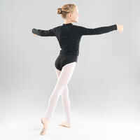 Girls' Ballet Wrap-Over Top - Black