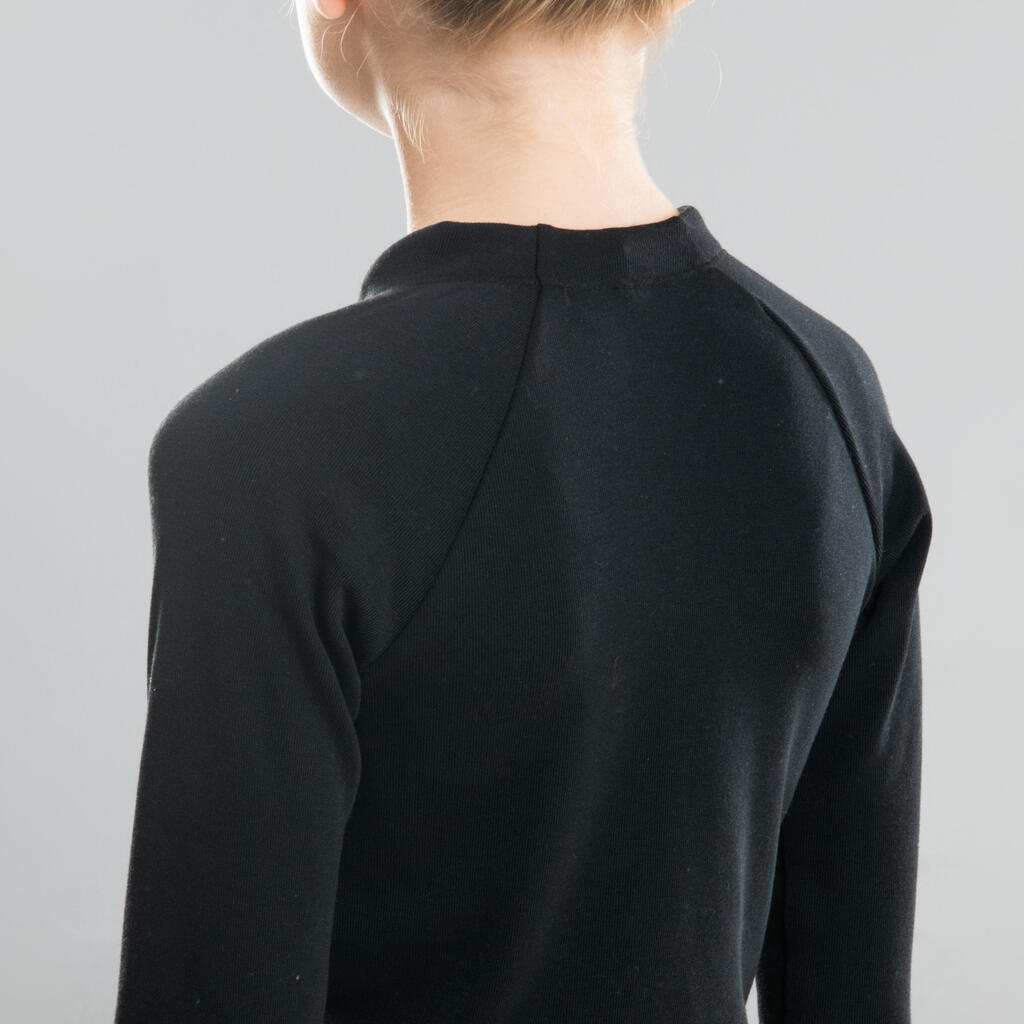 Girls' Ballet Wrap-Over Top - Black