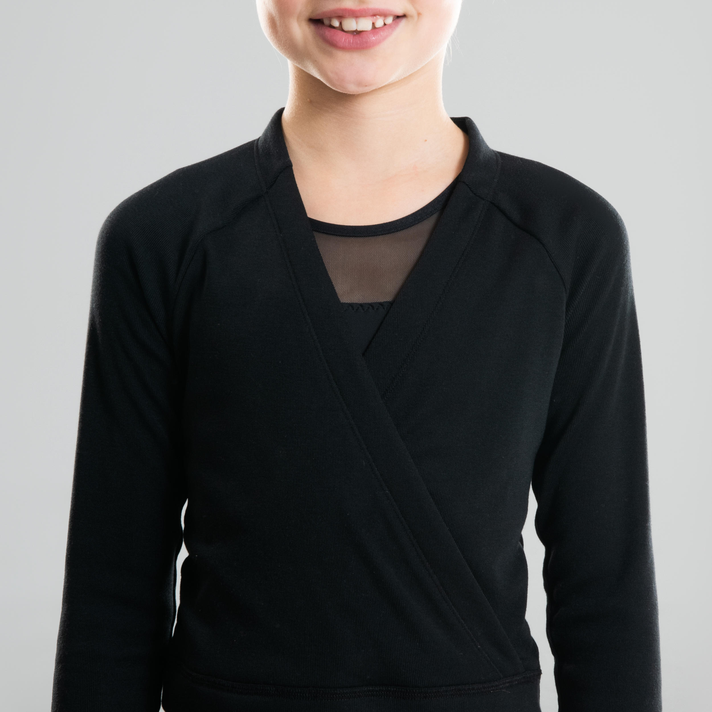 Cache coeur danse classique noir fille 8/9