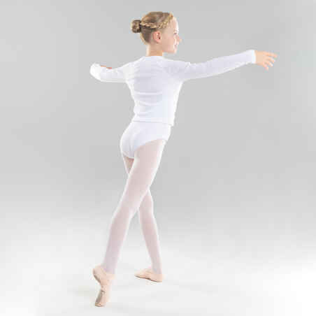 Girls' Ballet Wrap-Over Top - White