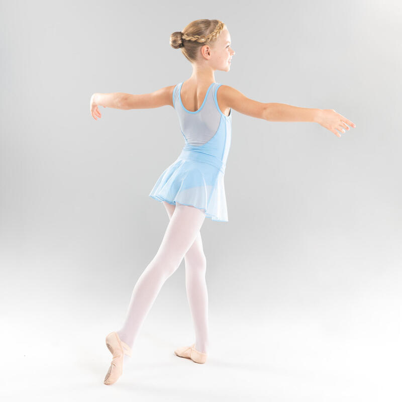 Jupette danse classique rose en voile bleu ciel fille