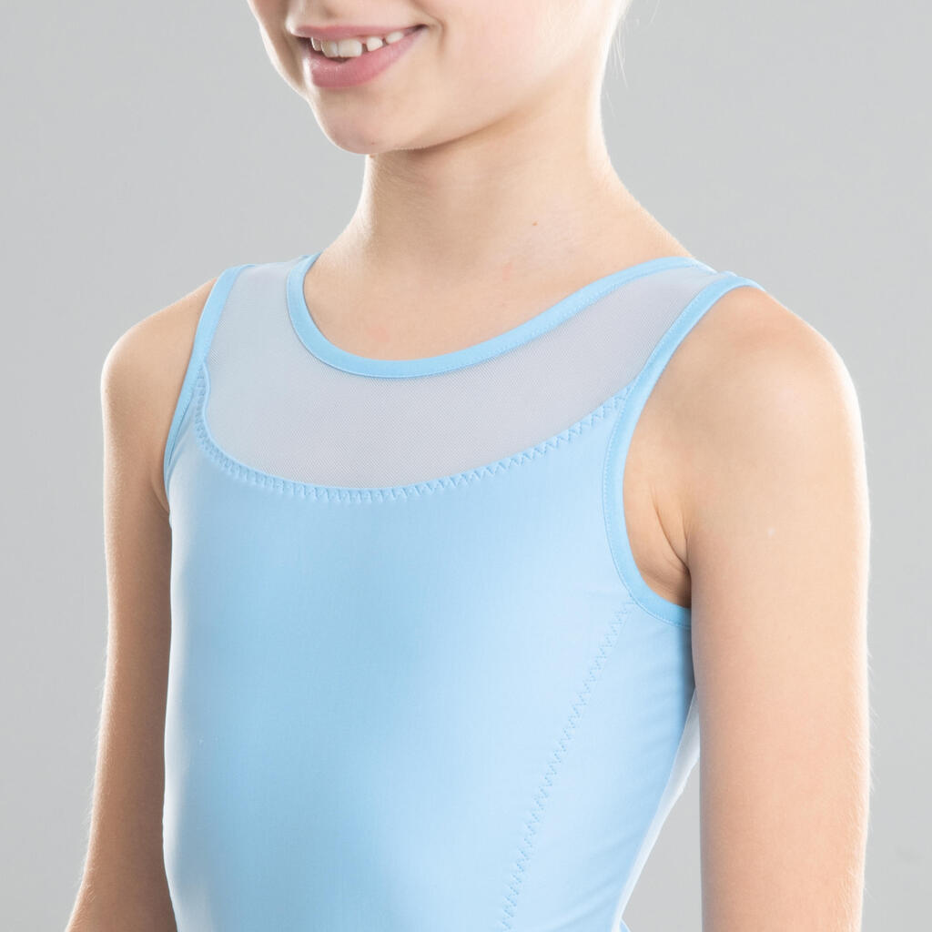 Tanzbody Ballett Bi-Material Mädchen blau