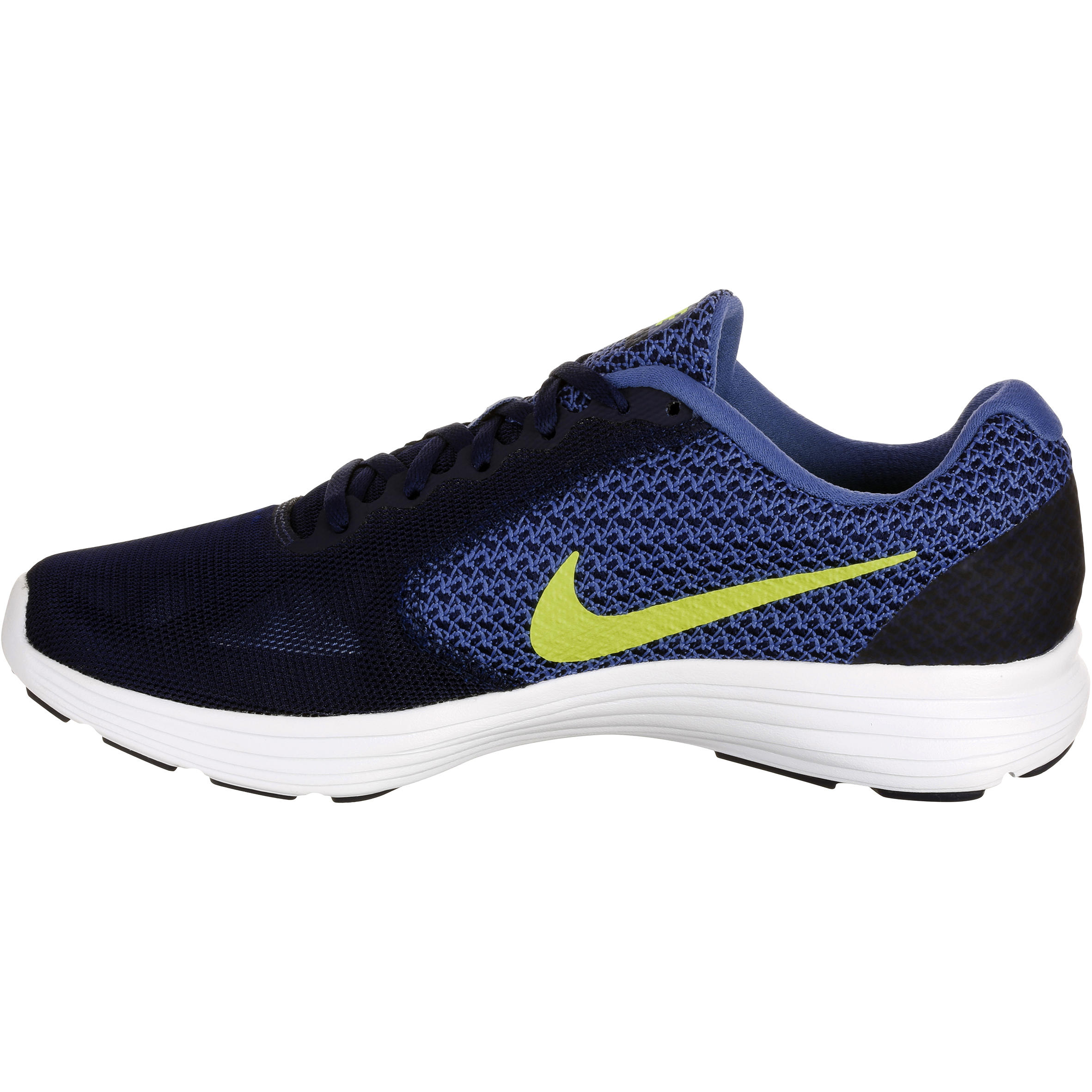 Revolution 3 men's active walking shoes - blue/yellow 3/8