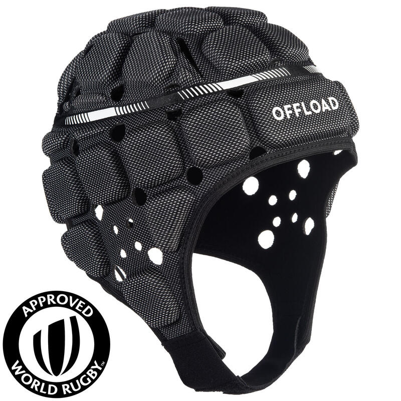 成人款橄欖球爭球頭盔R900－黑色