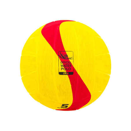 WATER POLO BALL WP500 SIZE 5 - YELLOW RED