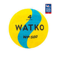 BALLON WATER POLO WP500 TAILLE 4 OFFICIEL JAUNE BLEU