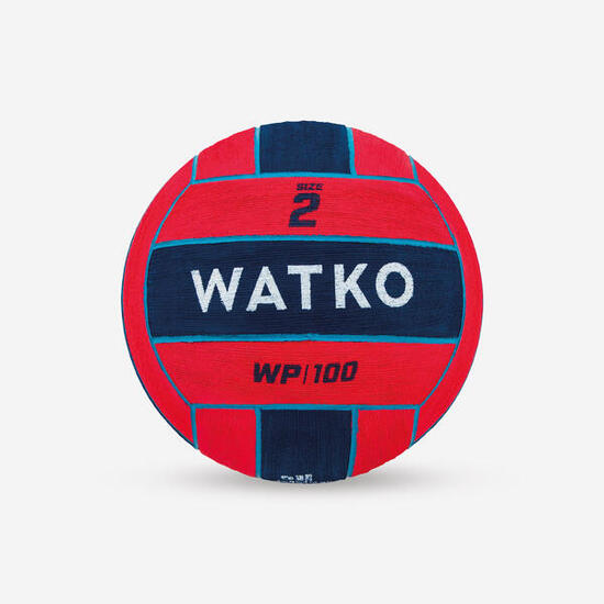 BALLON WATER POLO WP100 TAILLE 2 ROUGE BLEU