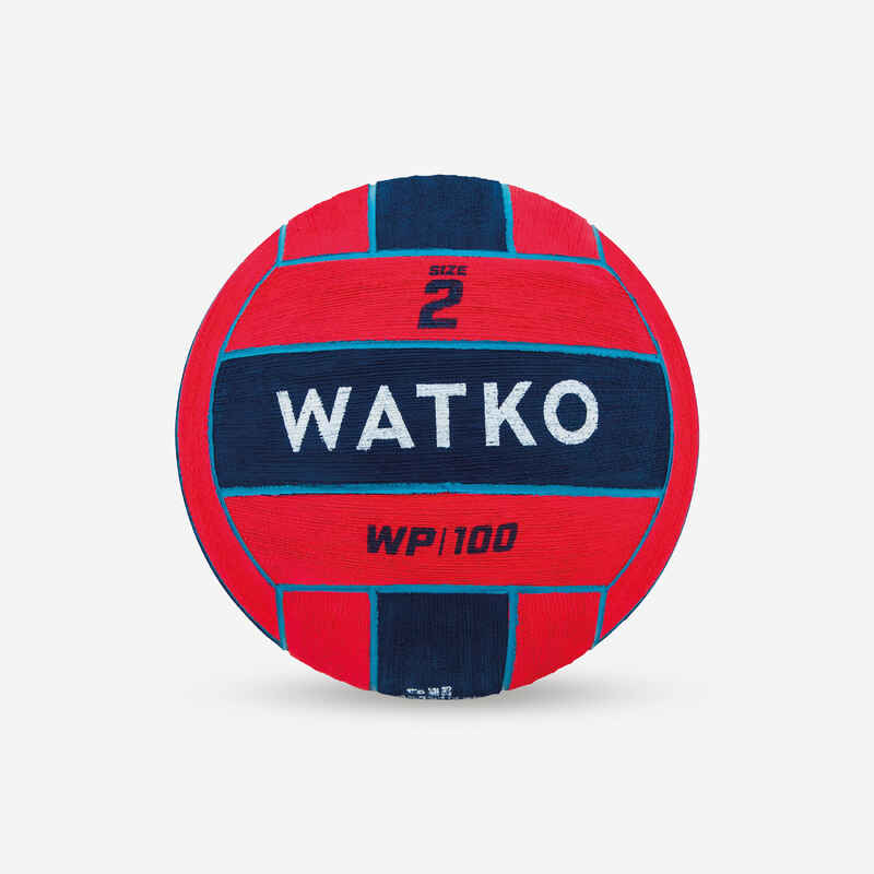 WATER POLO BALL WP100 SIZE 2 - RED / BLUE