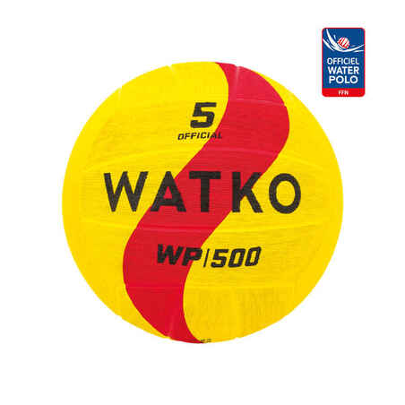 Wasserball Water Polo WP500 Größe 5 gelb/rot