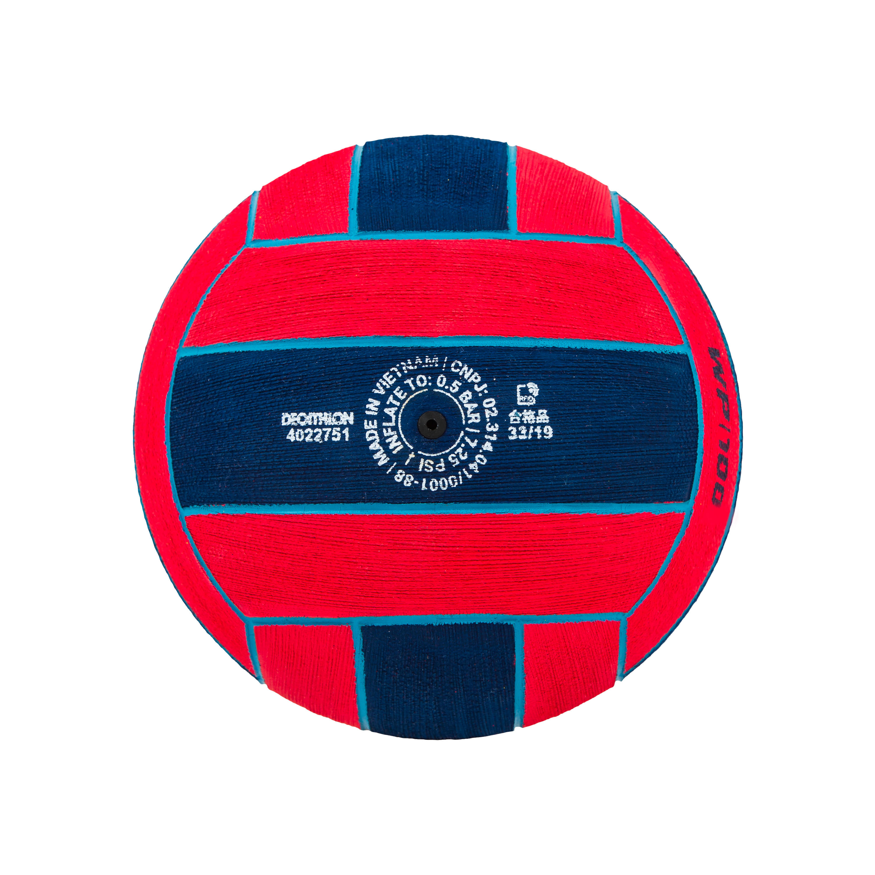 WATER POLO BALL WP100 SIZE 2 - RED / BLUE 3/3