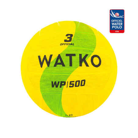 Lopta na vodné pólo veľkosť WP500 3 žlto-zelená