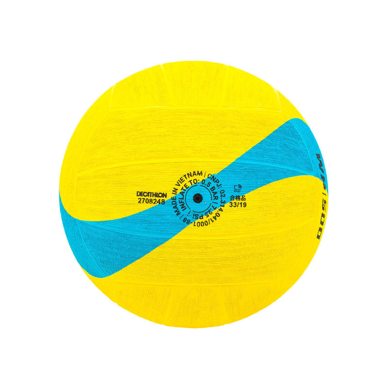 Míč na vodní pólo WP500 oficiální velikost 4 žluto-modrý