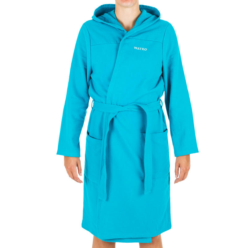 Women’s Cotton Pool Bathrobe Turquoise Decathlon