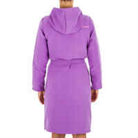 Women's Compact Microfibre Pool Bathrobe with Hood - Purple