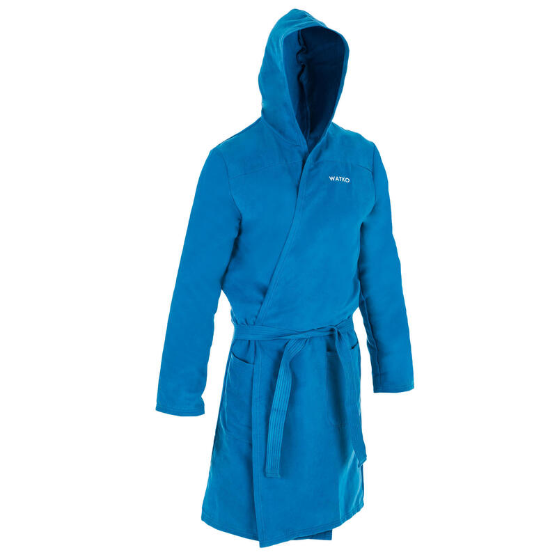 Peignoir de bain homme microfibre compact bleu indigo