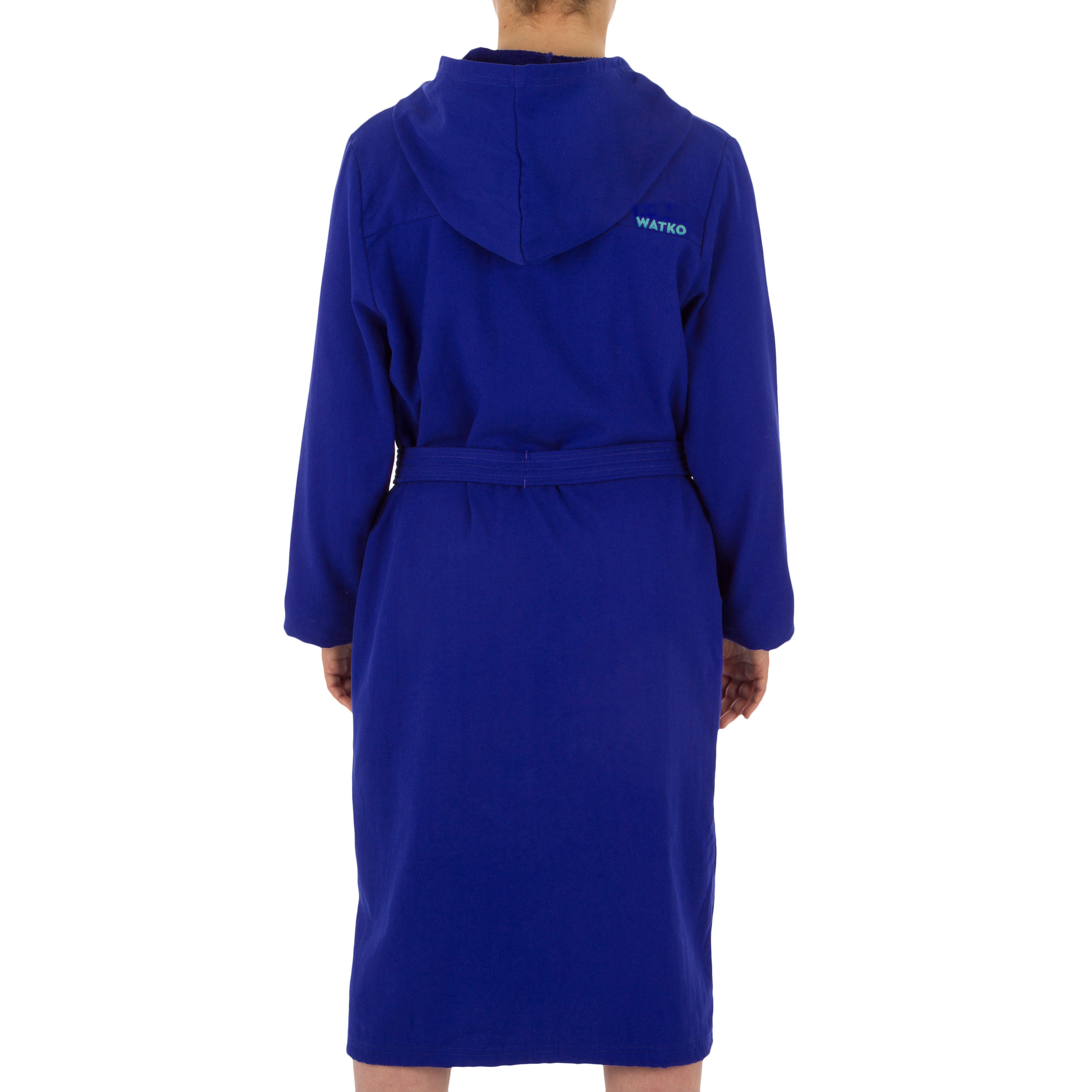 Women's Lightweight Cotton Pool Bathrobe with Hood - Purple 3/6