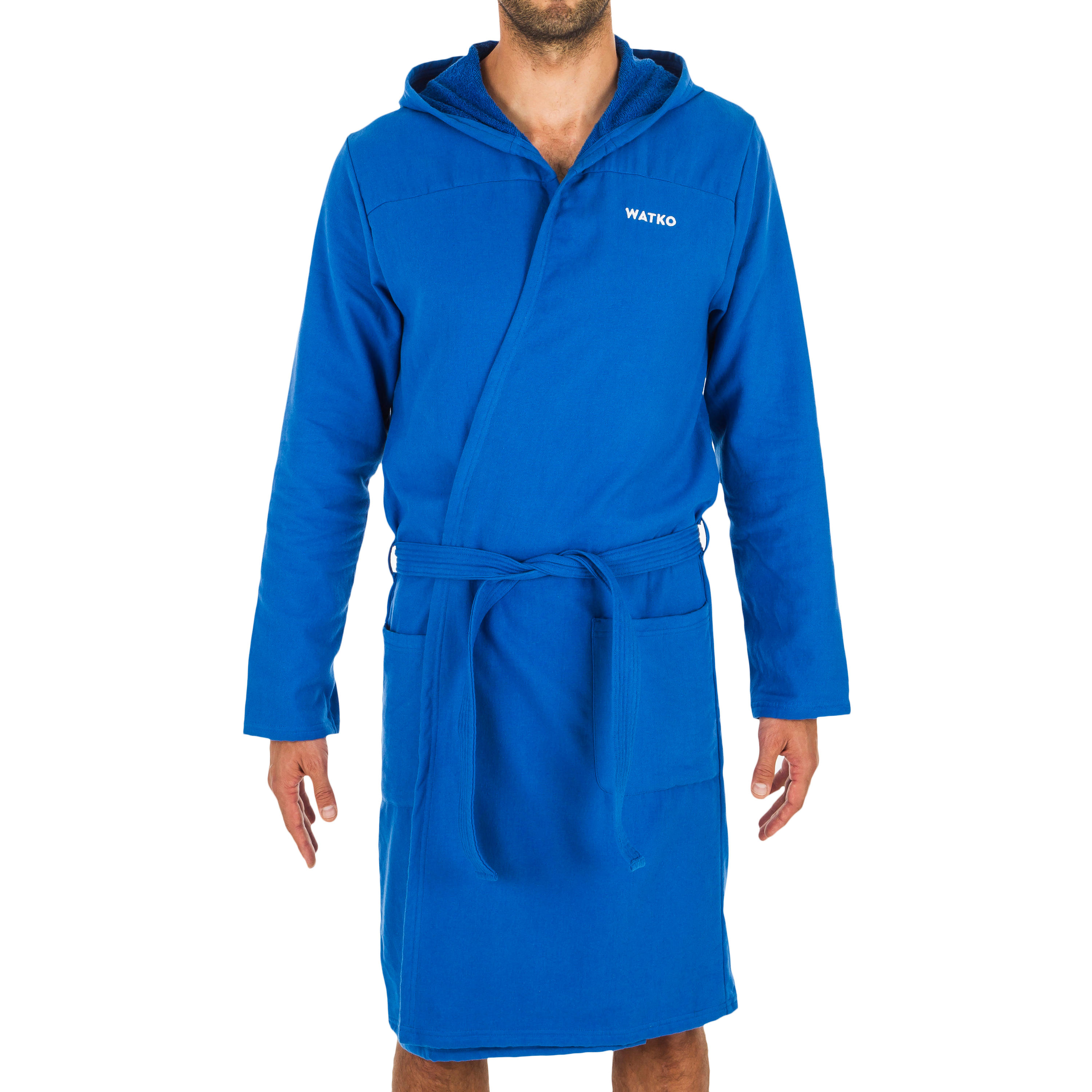 Men's Cotton Pool Bathrobe - Light Blue 2/6