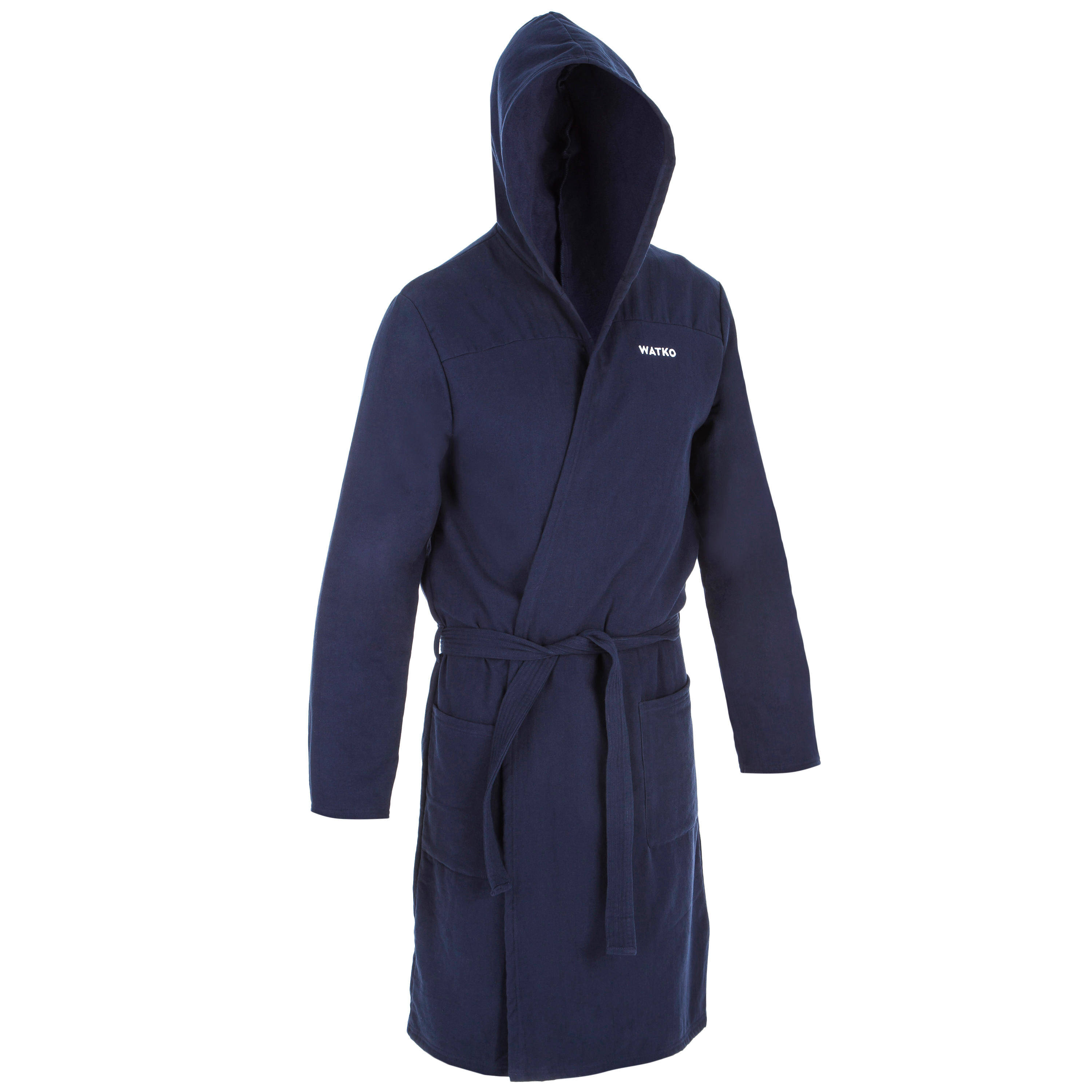 Men Bathrobe Organic Cotton Dark Blue -  1