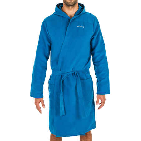 Men's Compact Microfibre Pool Bathrobe - Indigo Blue