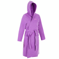 Peignoir de bain à capuche microfibre compact femme violet