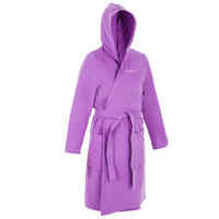 Women's Compact Microfibre Pool Bathrobe with Hood - Purple