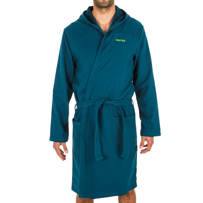 WATKO Men's Lightweight Cotton Pool Bathrobe with Hood...