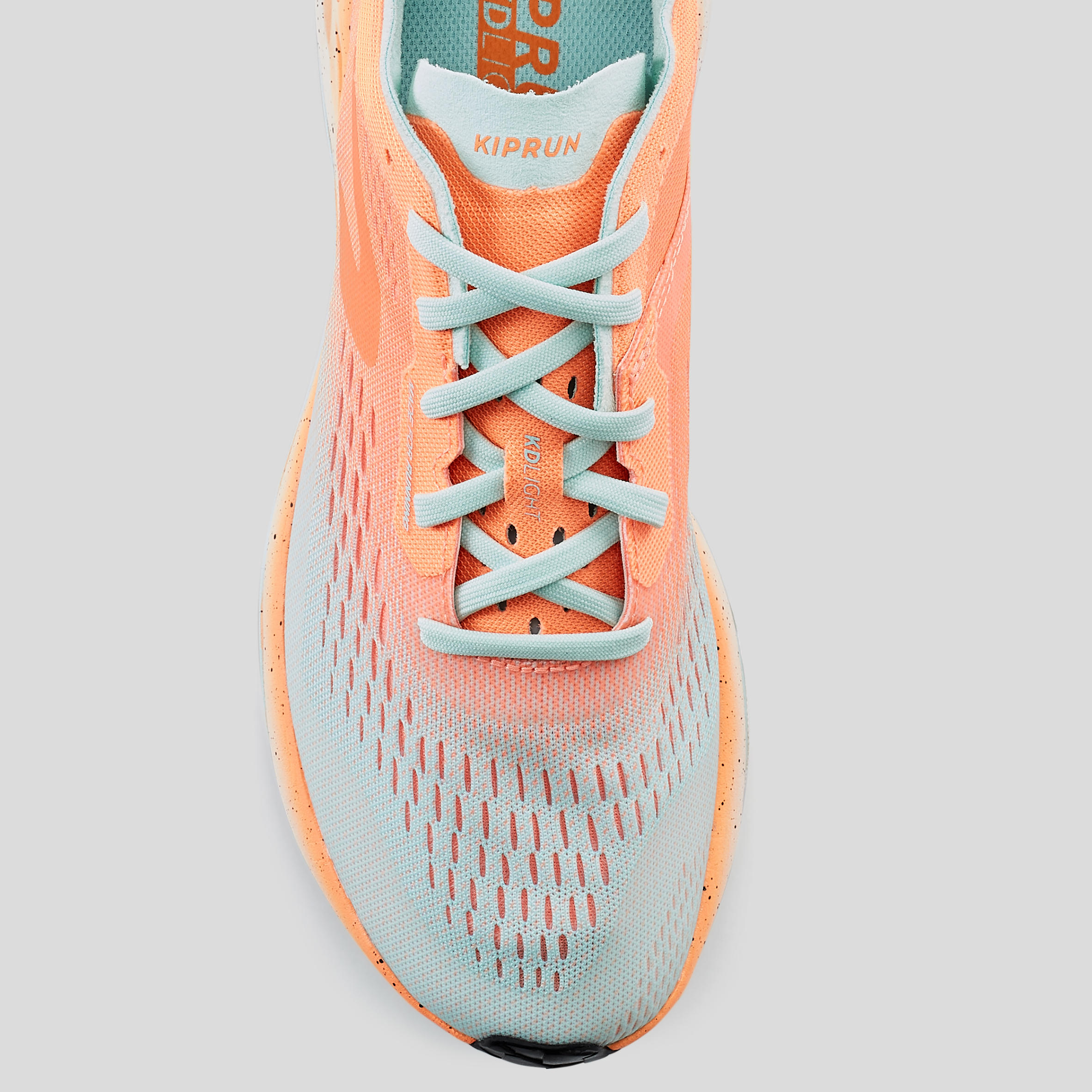 WOMEN'S RUNNING SHOES KIPRUN KD LIGHT - CORAL/GREEN 5/9