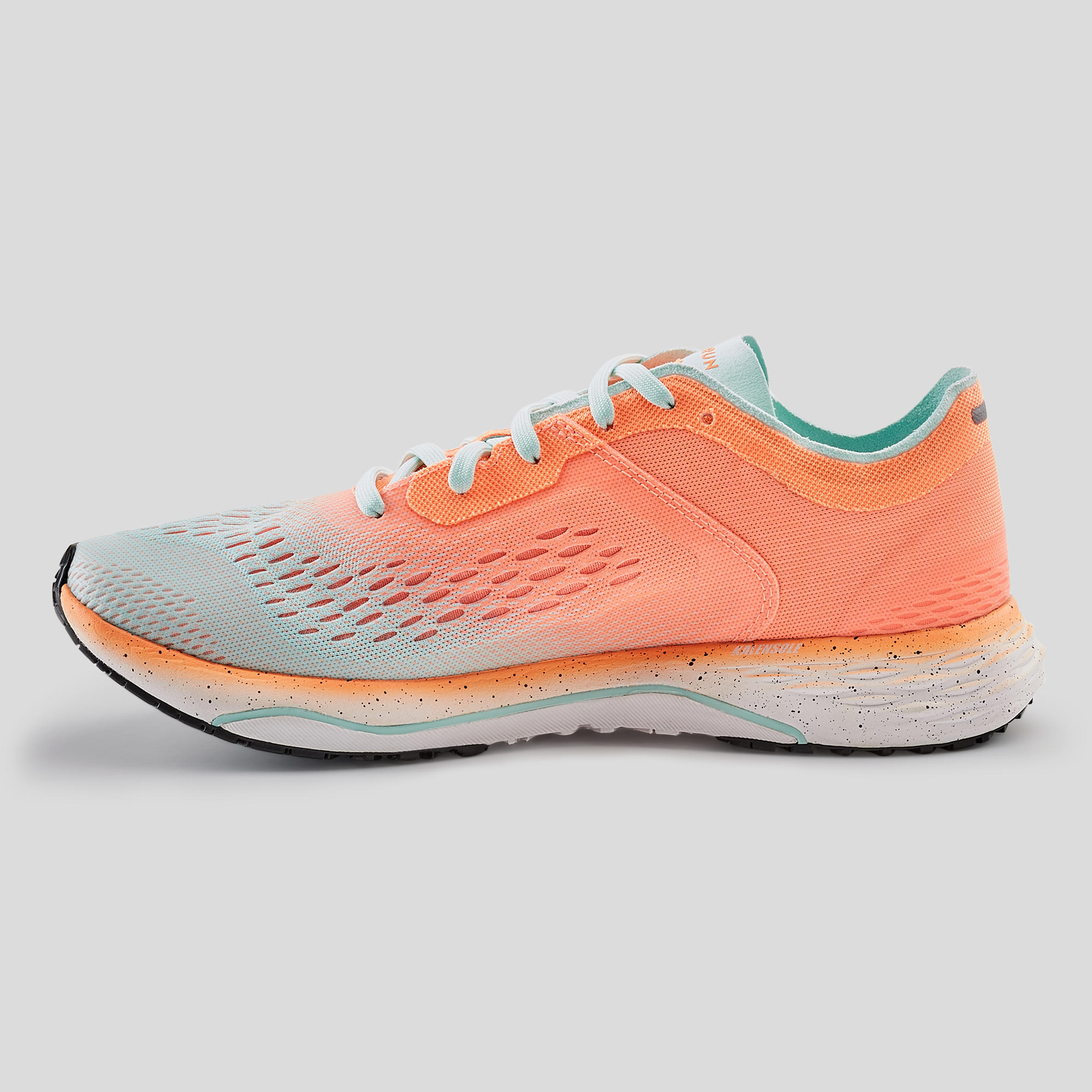 WOMEN'S RUNNING SHOES KIPRUN KD LIGHT - CORAL/GREEN 8/9