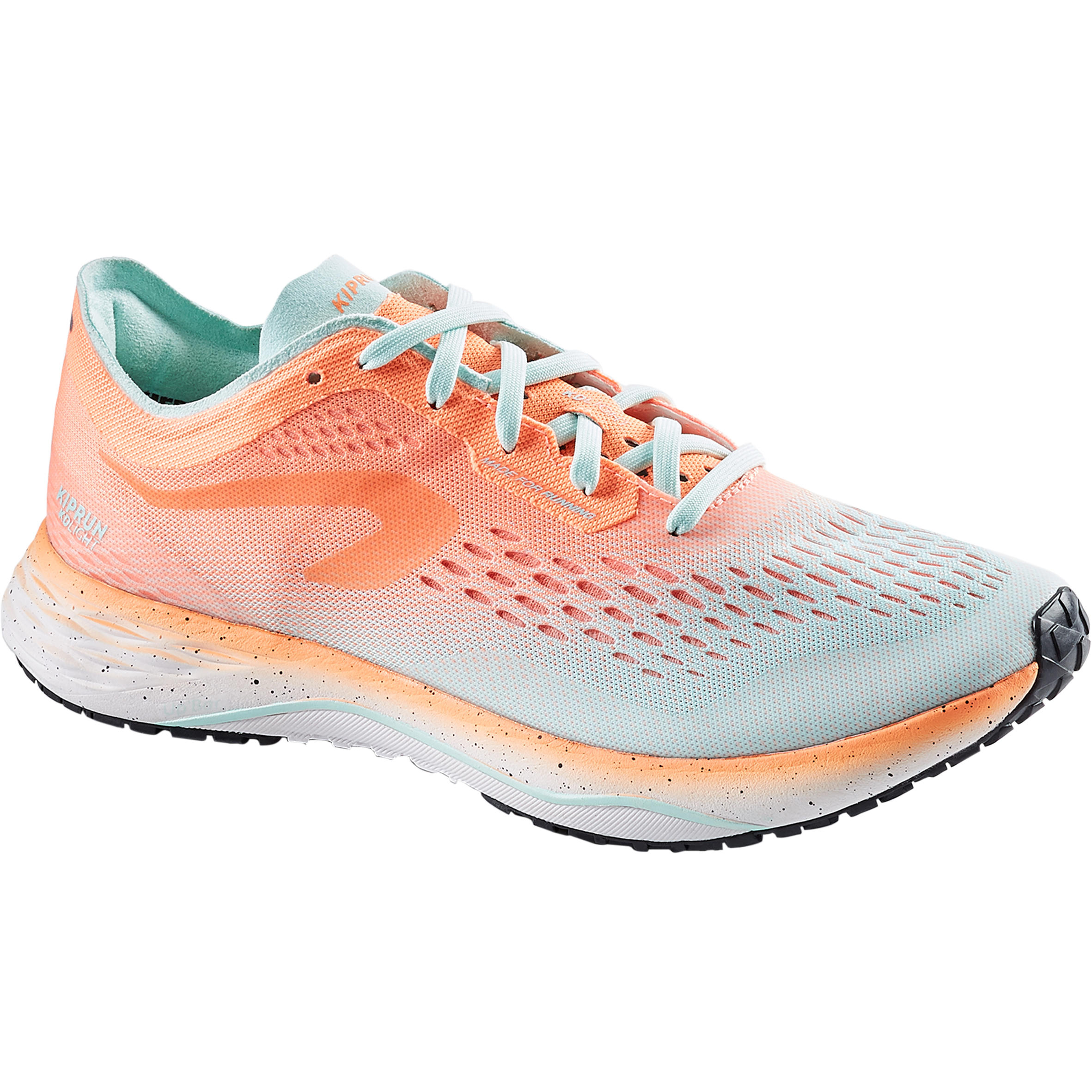 WOMEN'S RUNNING SHOES KIPRUN KD LIGHT - CORAL/GREEN 1/9