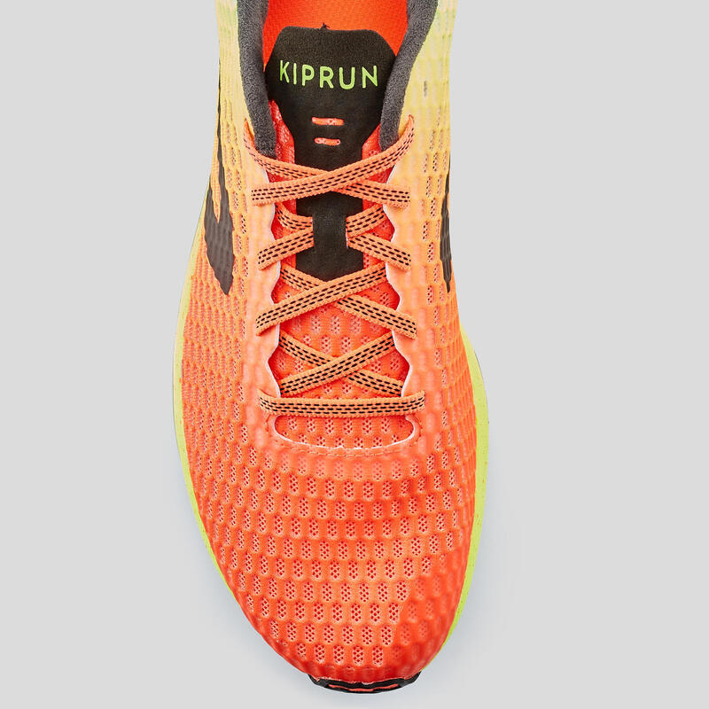 Zapatillas running Hombre Kiprun Ultralight rojo amarillo