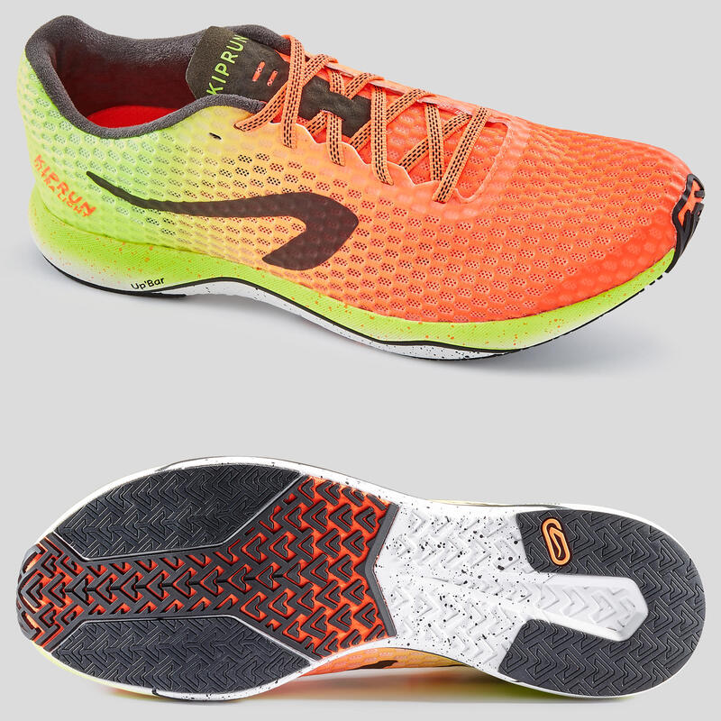 Zapatillas running Hombre Kiprun Ultralight rojo amarillo