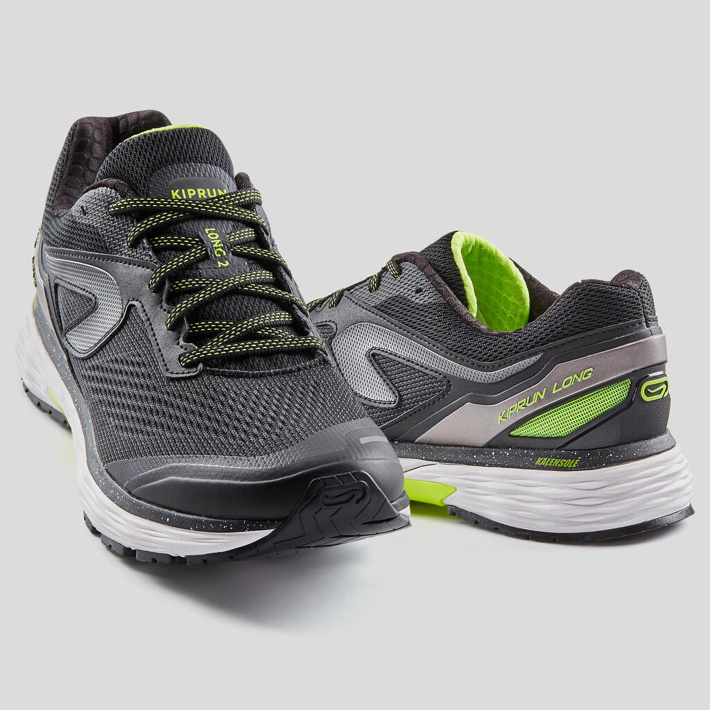 LONG 2 MEN'S RUNNING SHOES BLACK - YELLOW