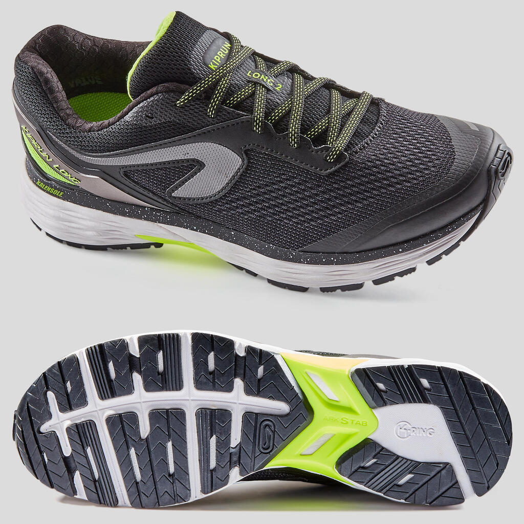 ZAPATILLAS RUNNING HOMBRE KIPRUN LONG 2 NEGRO/AMARILLO