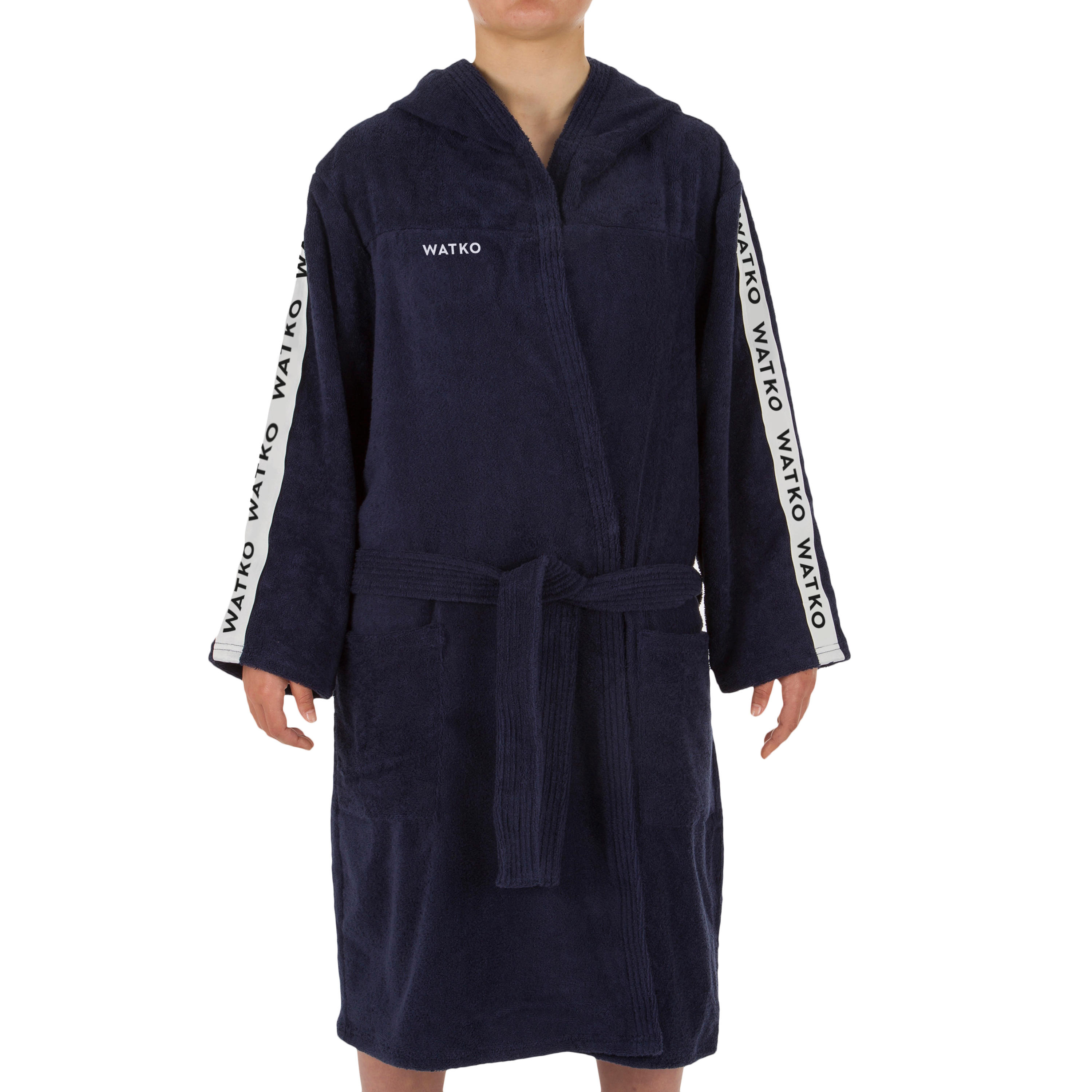 WOMEN'S WATER POLO THICK COTTON BATHROBE 500 - NAVY BLUE 2/8