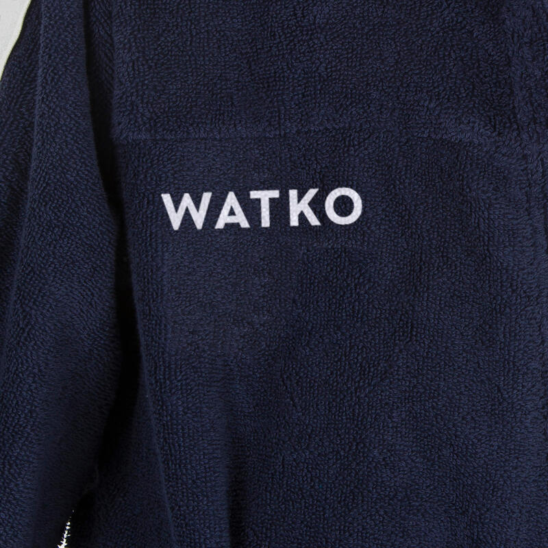 Peignoir coton epais water polo 500 enfant bleu fonce