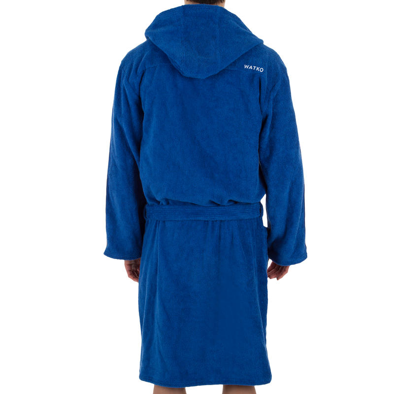 Men's Water Polo Thick Cotton Bathrobe WP 500 Light Blue Decathlon