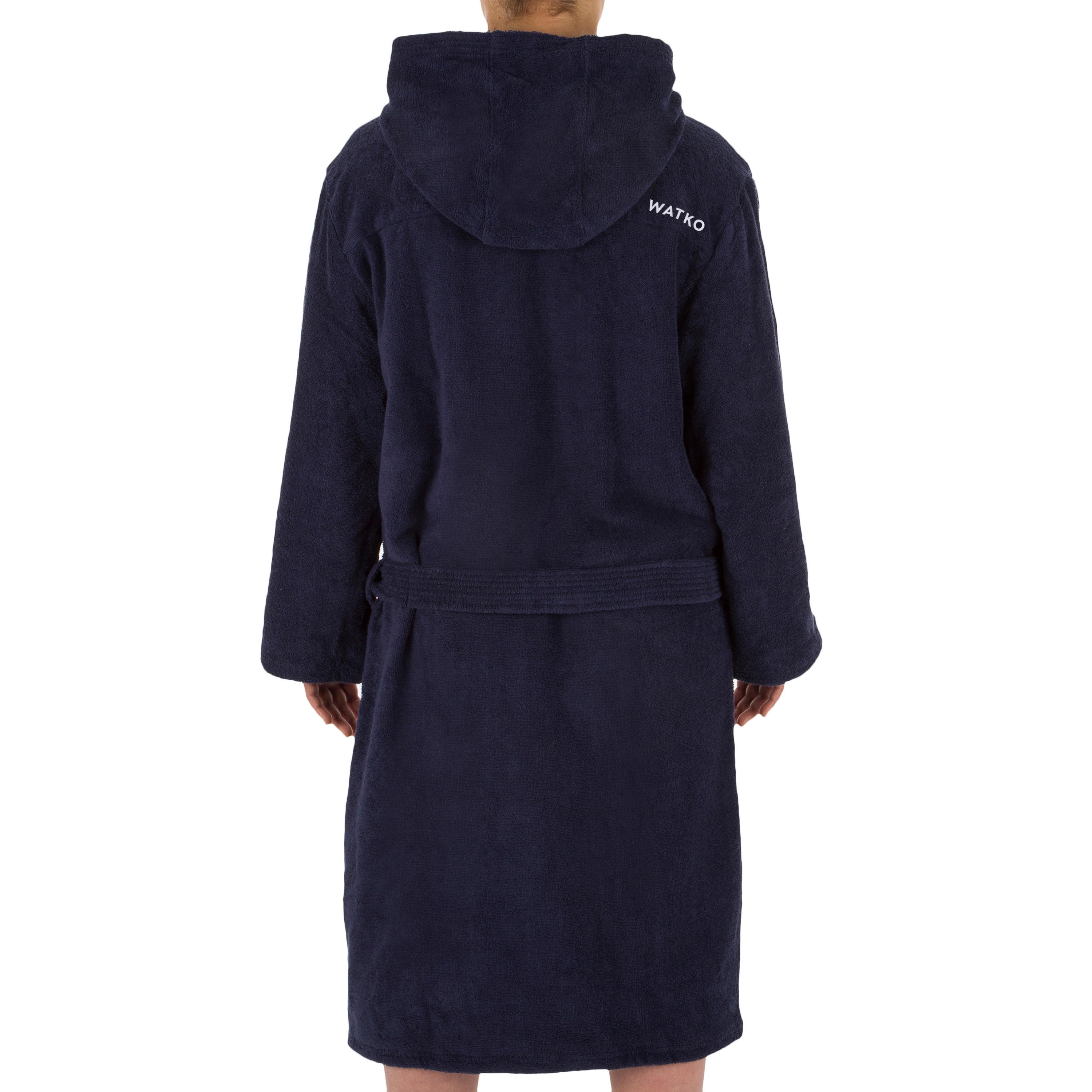 WOMEN'S WATER POLO THICK COTTON BATHROBE 500 - NAVY BLUE 3/8