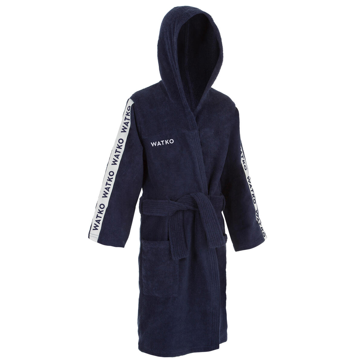 Peignoir coton epais water polo 500 enfant bleu fonce