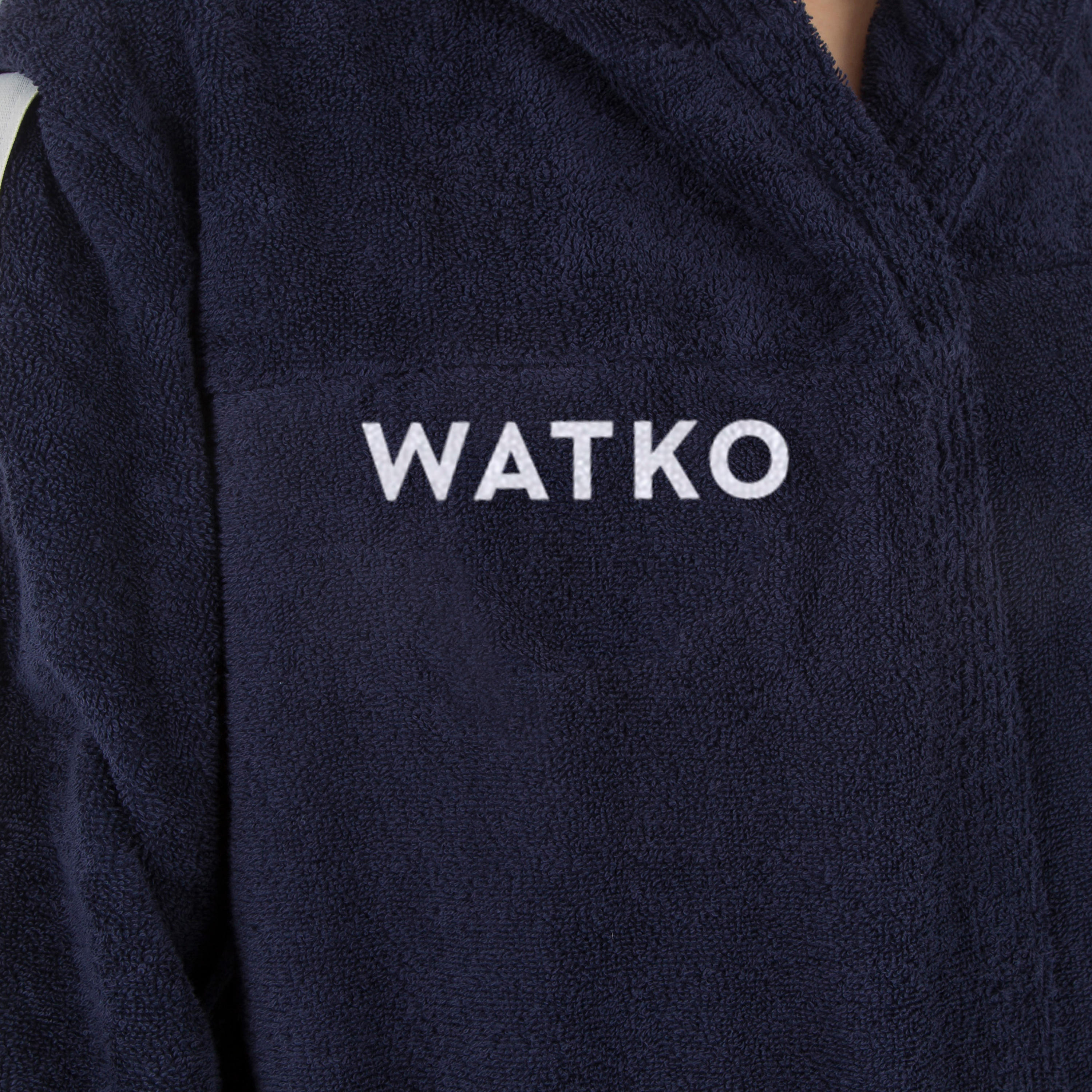 WOMEN'S WATER POLO THICK COTTON BATHROBE 500 - NAVY BLUE 7/8