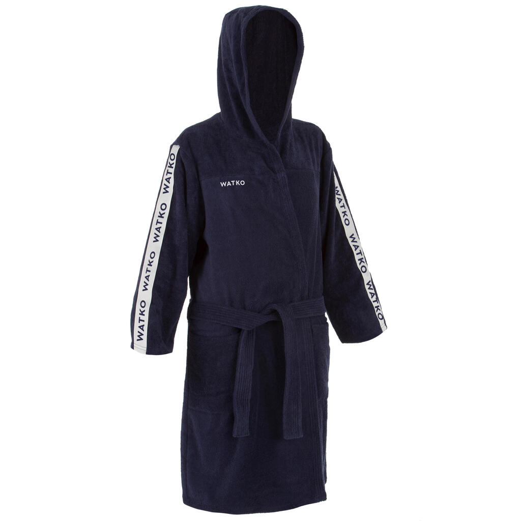 WOMEN'S WATER POLO THICK COTTON BATHROBE 500 - NAVY BLUE