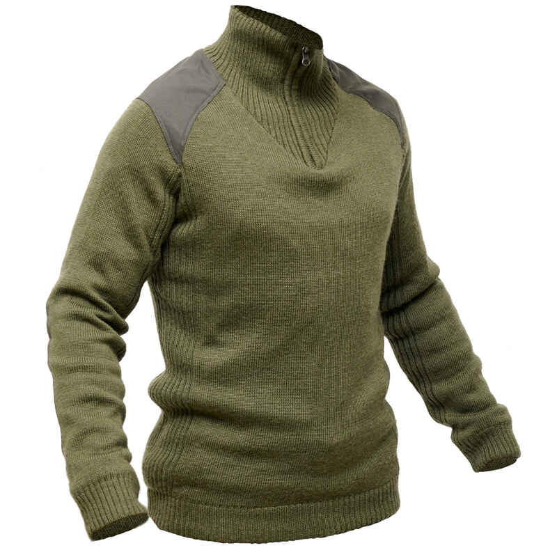 Windproof Wool Pullover - Green