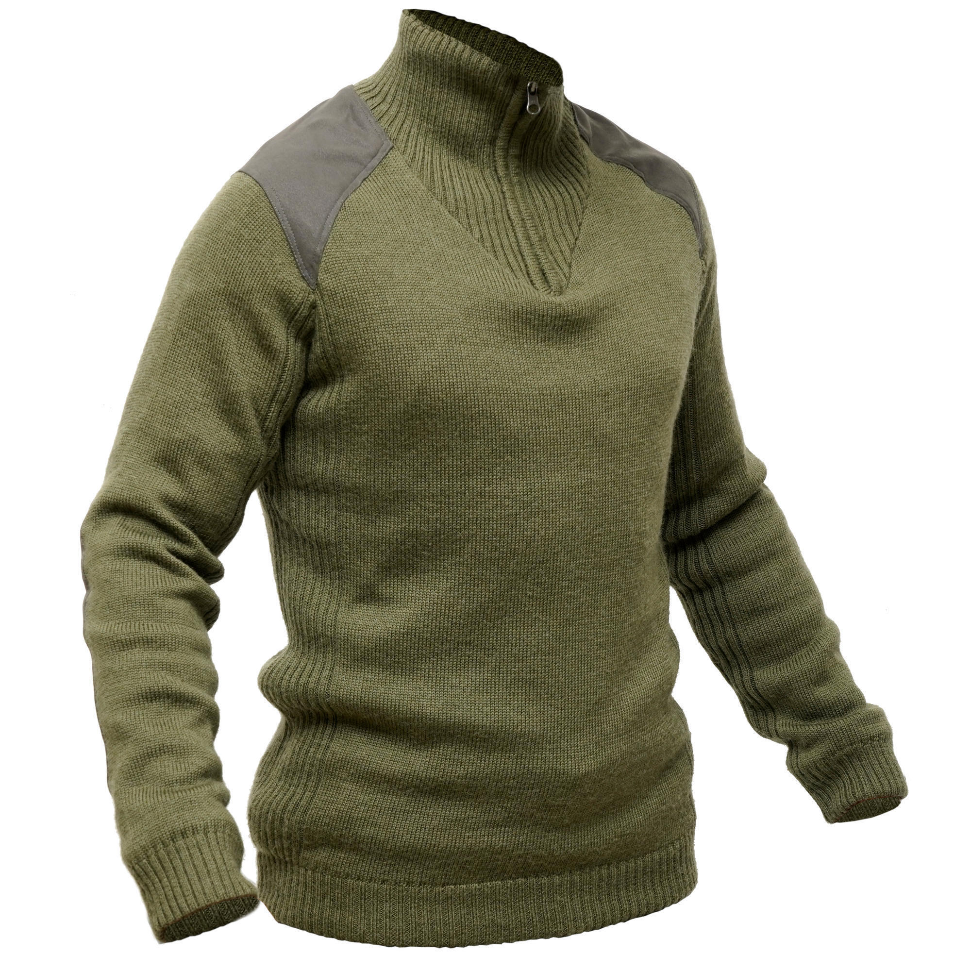 Windproof Wool Pullover - Green 1/5