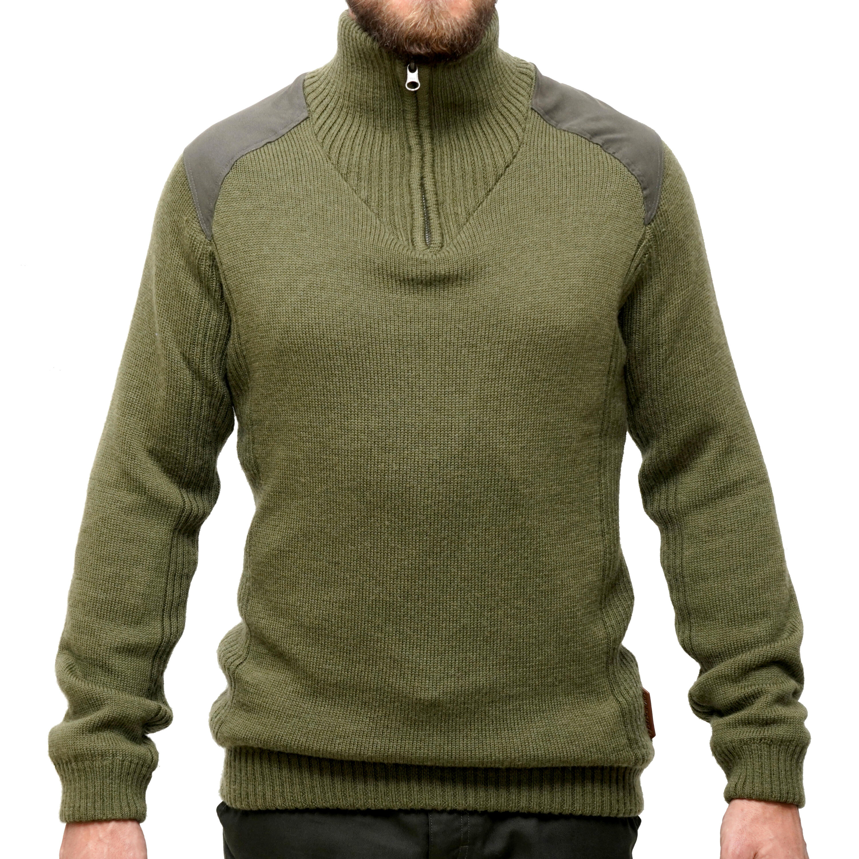 SOLOGNAC Jersey Caza Solognac 900 Hombre Calido Lana Verde Cortaviento