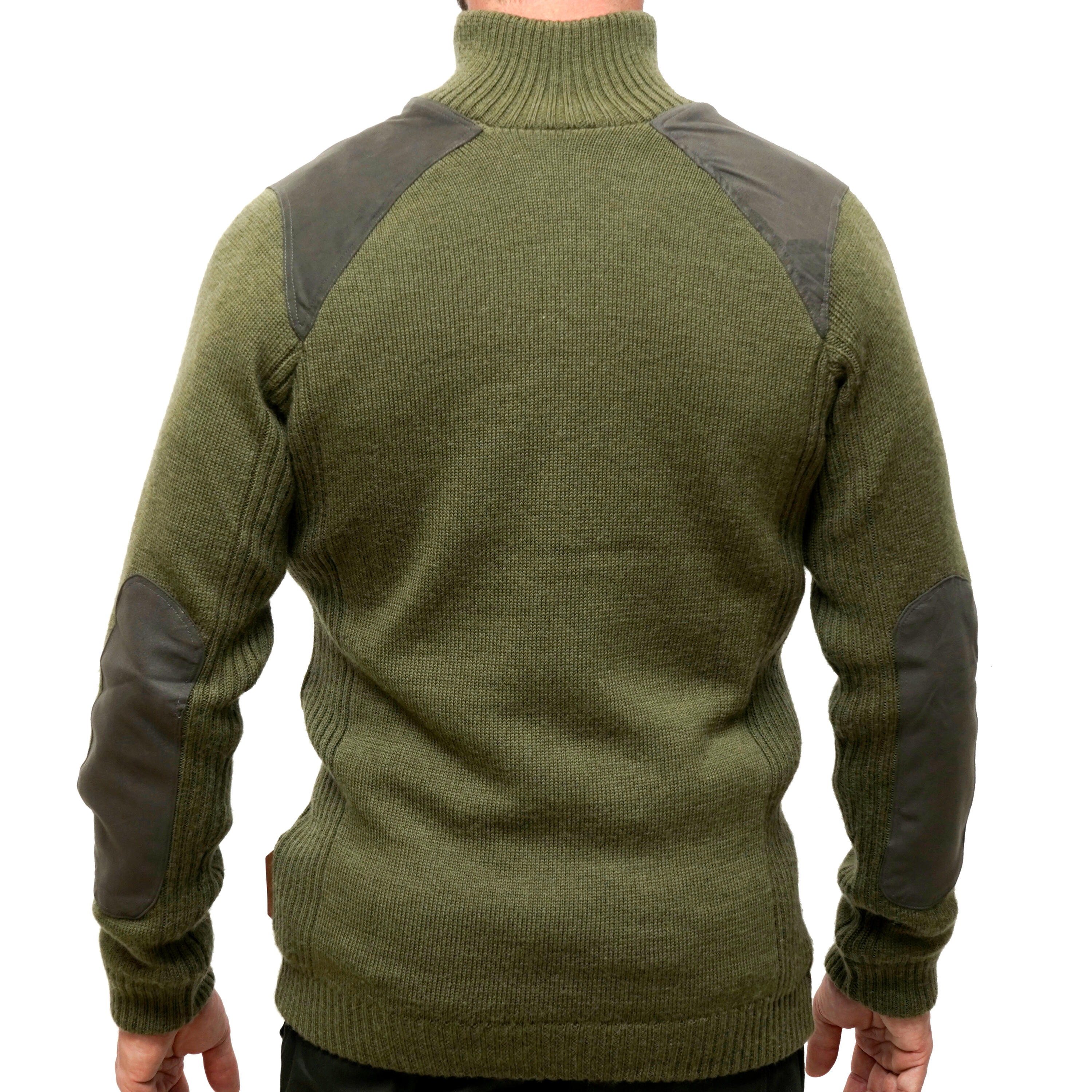 Jersey Caza Solognac 900 Hombre Calido Lana Verde Cortaviento 2/7