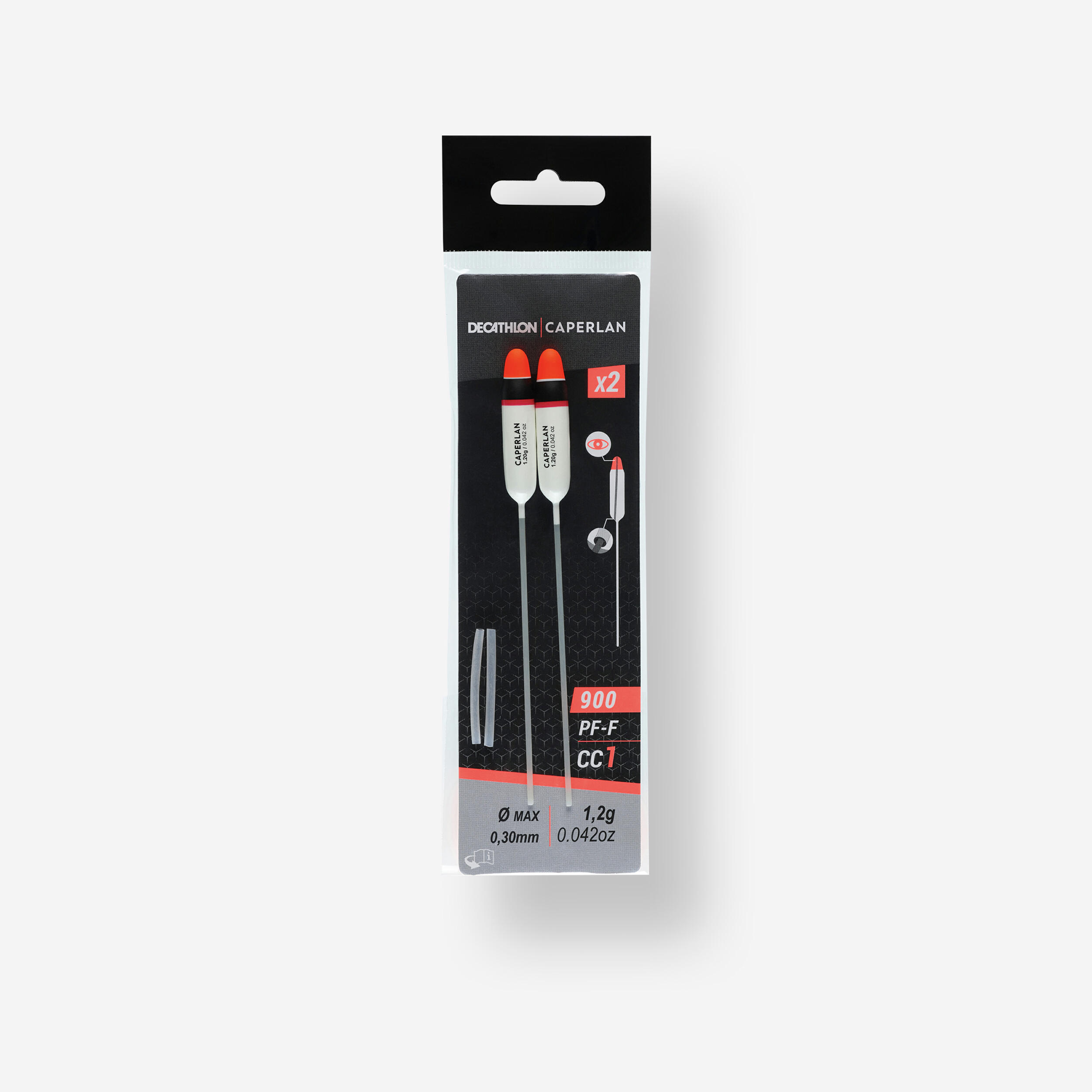 LOT DE 2 FLOTTEURS PECHE DE LA CARPE AU COUP PF-F900 CC1 1,2g - Caperlan