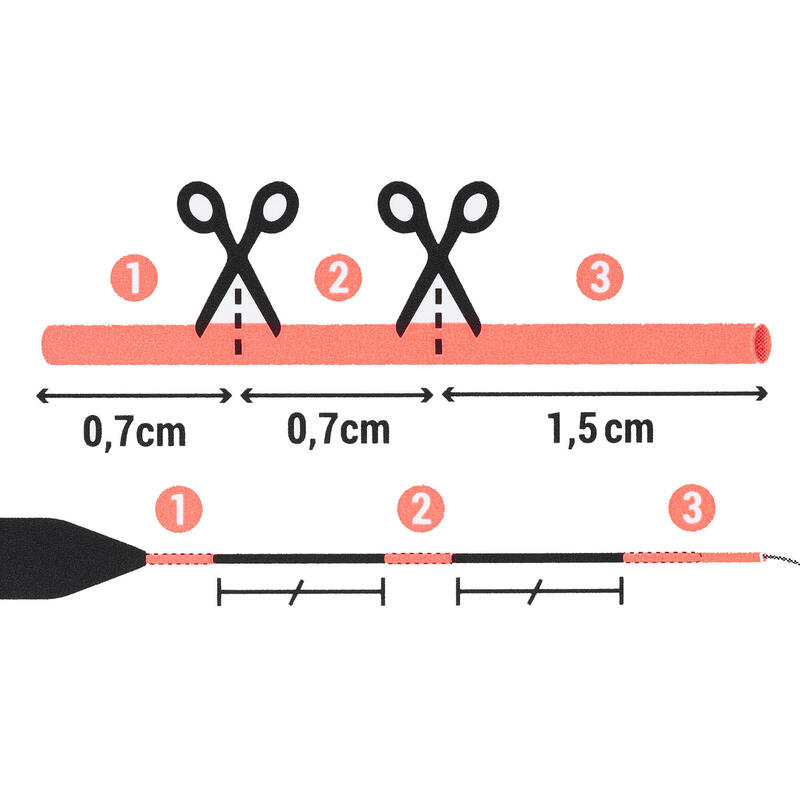 Set van 2 dobbers voor karpervissen met vaste hengel PF-F900 CC4 0,2 g