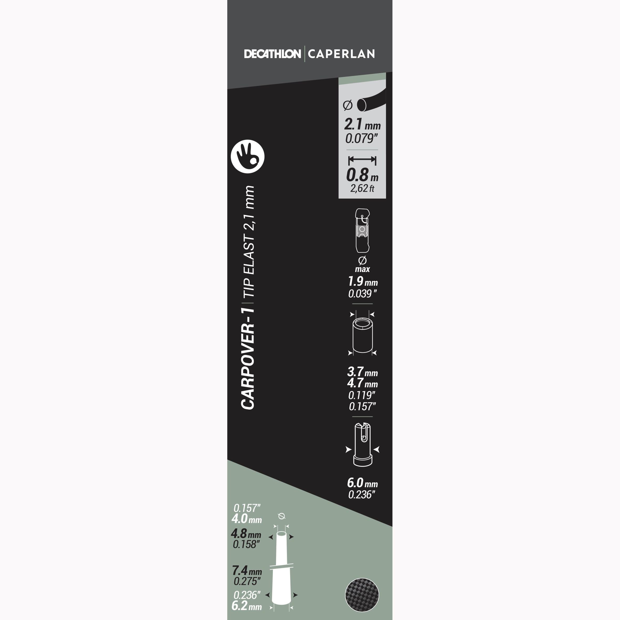 Carpover-1 Elastic Ready-to-use Tip 2.1mm 7/8